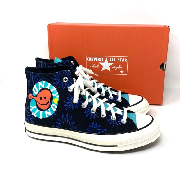 💖MEGA SALE💖Converse Chuck 70 All Star High Top Blue Black Men Canvas 172824C - Picture 5 of 10